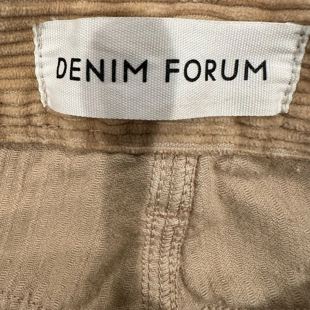 Denim forum the arlo high rise straight corduroy tan